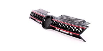 Golf 6 Grill Zwart Rood | GTI Look | Nieuw | Scherpe Prijs, Nieuw, Ophalen of Verzenden, Bumper, Volkswagen