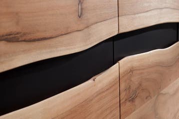 Massief dressoir AMAZONAS 150 cm acacia metalen boomrand -, Ophalen of Verzenden, Nieuw