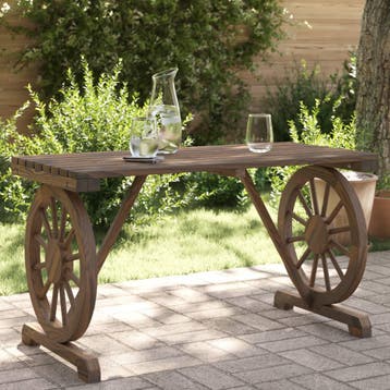 vidaXL Tuintafel 115x55x65 cm massief vurenhout, Verzenden, Nieuw, Hout