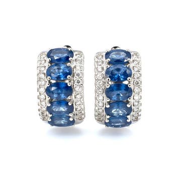 Zonder minimumprijs - Oorbellen Verguld Saffier - Topaas -, Sieraden, Tassen en Uiterlijk, Nieuw