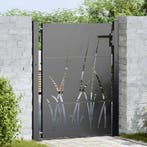 vidaXL Tuinpoort met slot Zwart 110 x 130 cm Poedergecoat, Verzenden, Nieuw