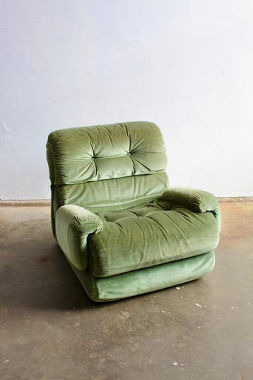 Italiaanse fauteuil groen jaren 70, Huis en Inrichting, Fauteuils, Nieuw