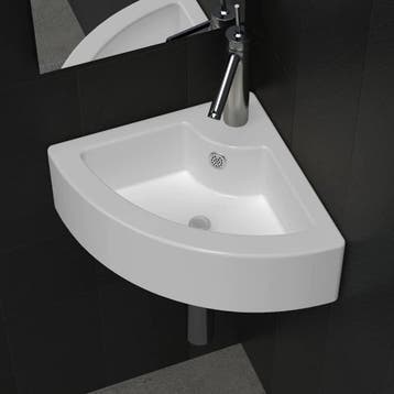 vidaXL Wastafel met overloop 45x32x12,5 cm wit, Doe-het-zelf en Verbouw, Verzenden, Nieuw