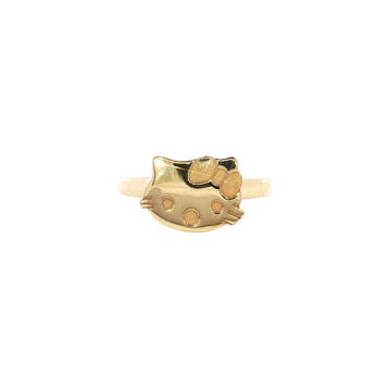 Gouden ring hello kitty 18 karaat, Verzenden, Zo goed als nieuw, Goud