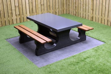 Rockwood® Betonnen Picknickset DeLuxe Antraciet 1.80m, Ophalen of Verzenden, Nieuw, Rechthoekig, Hout