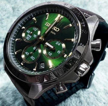 Seiko - Chronograph Green Dial 100m Date Tachymeter - Zonder