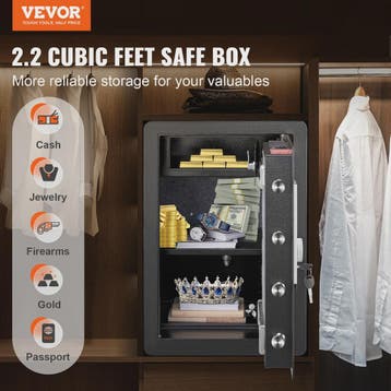 Elektrische Kluis met Vingerafdruk & Digitale Code - 63L / 5, Verzenden, Nieuw