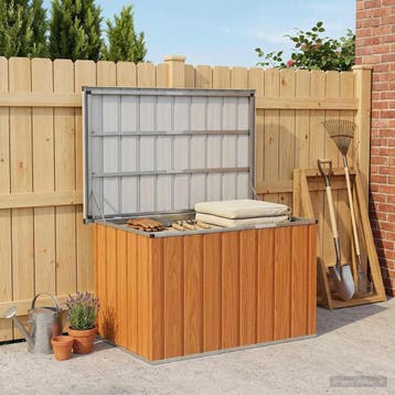 vidaXL Buitenopslagdoos Hout 109 x 67 x 65 cm Gegalvaniseerd, Verzenden, Nieuw