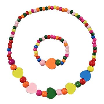 Fako Bijoux - Kinderketting en Armband - Hartjes & Bolletjes, Verzenden, Nieuw