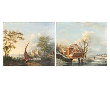 Romantische School (19e eeuw) zomer en winter (2)