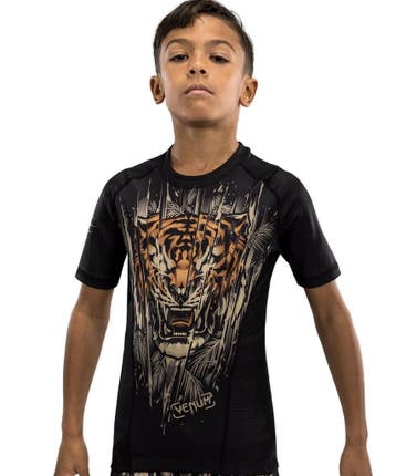 Venum Tiger Rashguard Kids Zwart Neon Oranje, Kinderen en Baby's, Kinderkleding | Maat 158, Ophalen of Verzenden, Nieuw