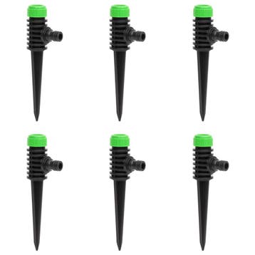 vidaXL Sproeiers 6 st 3x6x19,5 cm ABS en PP groen en zwart, Verzenden, Nieuw