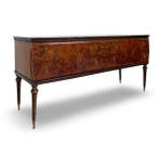 Ladekast - Hout, Glas, Messing, Wortelnotenhout - Een