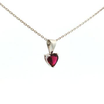 Zonder minimumprijs - Hanger Zilver - 0.88ct. tw. Granaat -