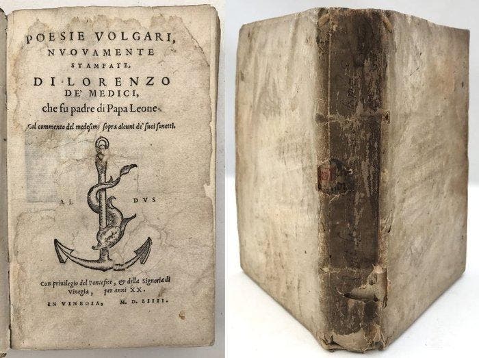 Lorenzo de Medici - Poesie Volgari, Nuovamente Stampate, Di, Antiek en Kunst, Antiek | Boeken en Bijbels