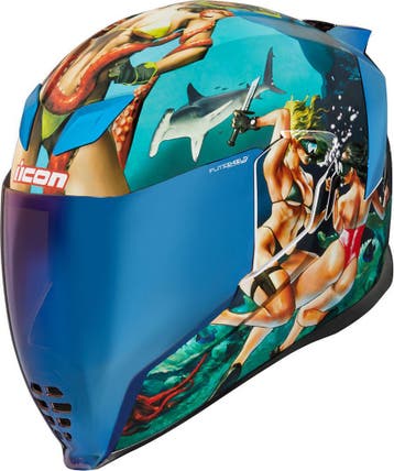 Icon Airflite Pleasuredome 4 Integraalhelm Groen Blauw, Motoren, Nieuw met kaartje, Overige merken, Heren, Verzenden