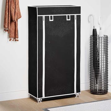 vidaXL Schoenenkast met hoes 58x28x106 stof zwart, Verzenden, Nieuw
