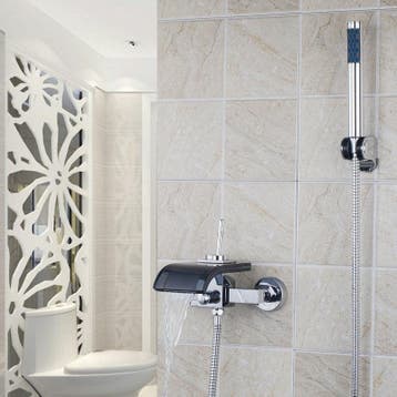 Watervalkraan Cascada bad-kraan met donker glazen mond, Verzenden, Nieuw
