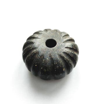 Oud-Tibetaans Zwarte jaspis Pompoenfruit Boeddhistische