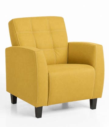 Fauteuil Luzern - eetkamerstoelen - Geel, Huis en Inrichting, Stoelen, Nieuw, Stof