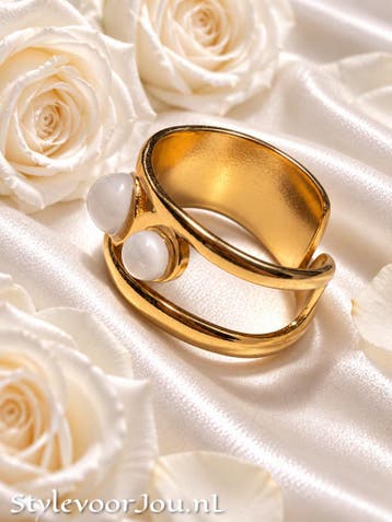 Verstelbare Vergulde Ring van Chirurgisch Staal — Goud /, Nieuw