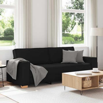 vidaXL 3-zitsbank Zwart 180 cm Stof, Verzenden, Nieuw, Driepersoons, Stof