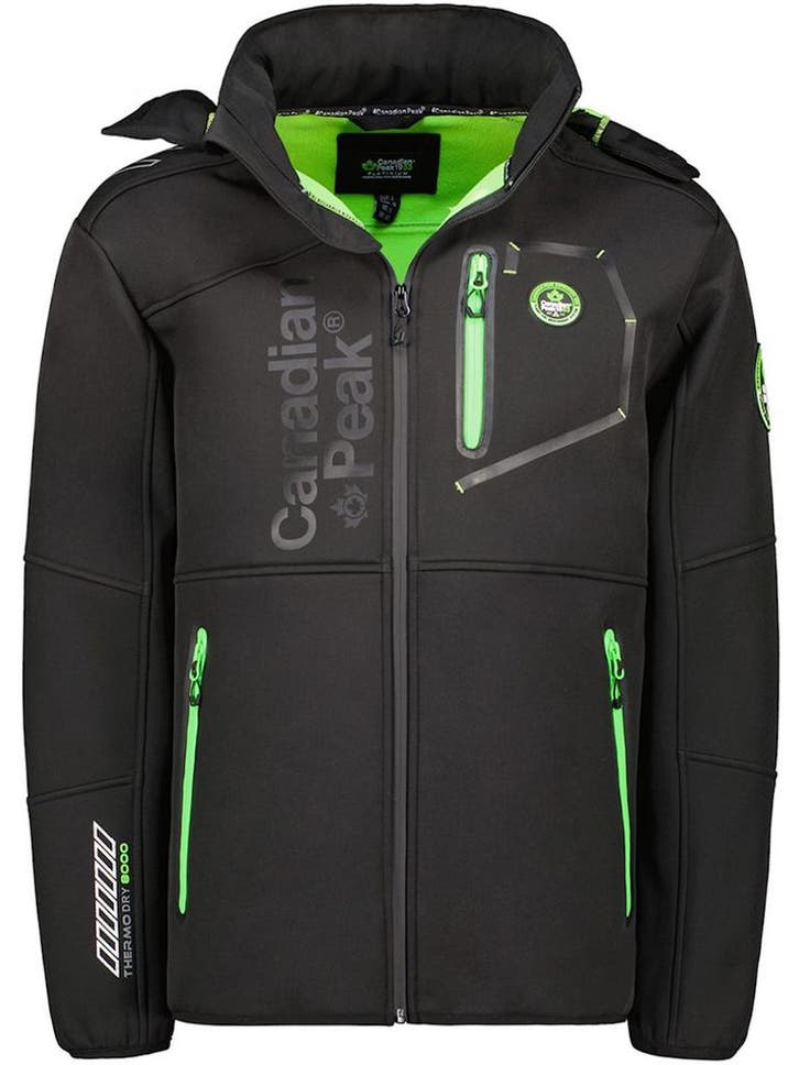 Canadian Peak Heren Softshell Jas Met Afneembare Capuchon, Kleding | Heren, Jassen | Zomer, Zwart, Nieuw, Verzenden