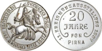 Verzilverte brons medaille 1987 Pirna, Verzenden