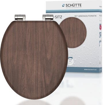 SCHÜTTE WC-Bril 80193 DARK WOOD - MDF-Hout - Soft Close, Verzenden, Nieuw