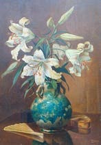 Anton Funke Kupper (1869-1955) - Bloemstilleven., Antiek en Kunst, Kunst | Schilderijen | Klassiek