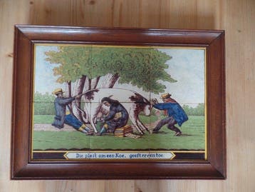 Tegel - Mooi kleurrijk Tegeltableau uit rond 1900 -