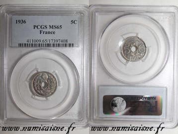 France Frankreich Km 875 5 Centimes 1936 Typ Lindauer Pcg..., Verzenden