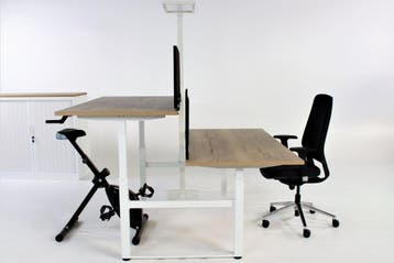 Duo bureau Zit sta slinger YOUP wit-eiken 120x80, Ophalen of Verzenden, Nieuw in verpakking