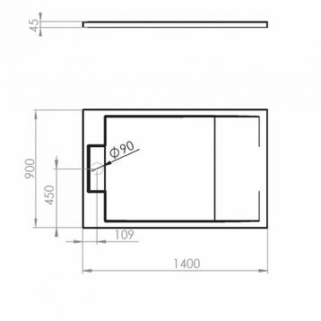 Douchebak Allibert Puretex Rechthoekig 140x90x4,5 cm, Ophalen of Verzenden, Nieuw