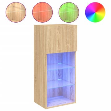 vidaXL Tv-meubel met LED-verlichting 40,5x30x90 cm sonoma, Minder dan 50 cm, Verzenden, Nieuw, Minder dan 100 cm