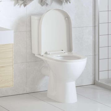 vidaXL Toiletbril soft-close vierkant wit, Verzenden, Nieuw