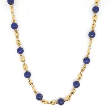 Halsketting - 18 karaat Geel goud - 40.00ct. tw. Lapis, Nieuw