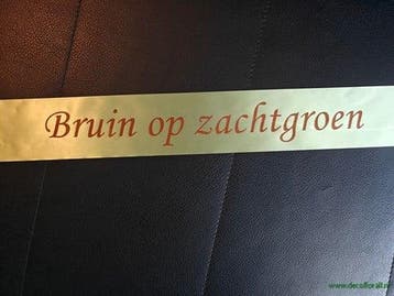 Bedrukt lint Zachtgroen met Bruine opdruk 45 mm 50 cm, Ophalen of Verzenden, Nieuw