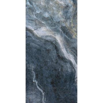Keramische Gepolijste Tegel Blauw Marmerlook 120x60 cm – Wan, Verzenden, Nieuw