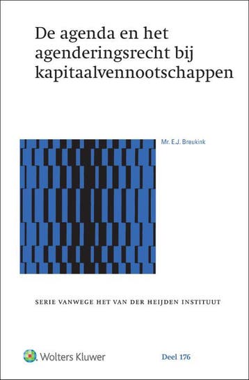 De Agenda En Het Agenderingsrecht Bij Kapitaalvennootschappe, Ophalen of Verzenden, Nieuw