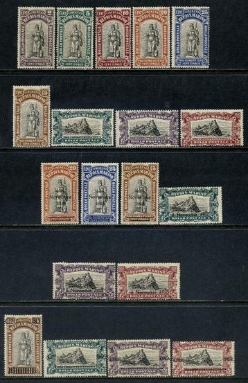 San Marino 1918/1924 - Vittoria, 3 volledige series, 19, Gestempeld