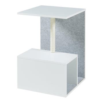 Bijzettafel Masfjorden met krabpaal 60x40x40 cm wit [en.casa, Verzenden, Nieuw
