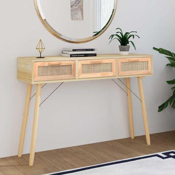 vidaXL Wandtafel 105x30x75 cm massief grenenhout en, Huis en Inrichting, Tafels | Bijzettafels, Verzenden, Nieuw, 60 cm of meer