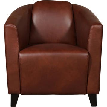 Leren fauteuil Press, Nieuw, Ophalen of Verzenden, Eigentijds, Klassiek, Retro, Romantisch, Vintage, 50 tot 75 cm