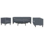 vidaXL 3-delige Loungeset Chesterfield en bolsters fluweel, Huis en Inrichting, Banken | Bankstellen, Verzenden, Nieuw, Vierpersoons of meer