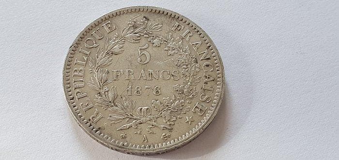 Frankrijk. 5 Francs 1876-A Hercule (Zonder minimumprijs), Postzegels en Munten, Munten | Europa | Niet-Euromunten