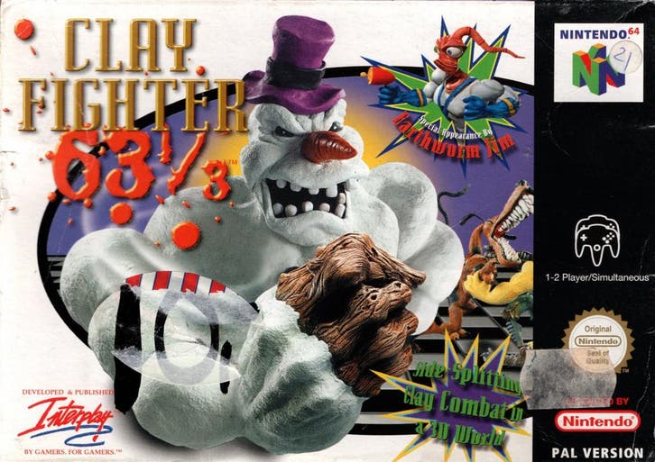 N64 Clay Fighter 63 1/3 (In doos), Spelcomputers en Games, Spelcomputers | Nintendo 64, Zo goed als nieuw, Verzenden