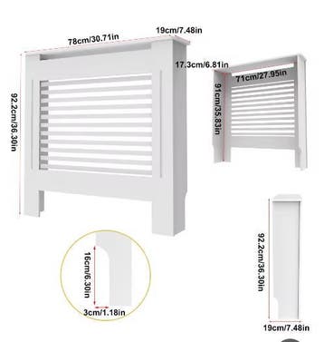 Hoge Radiatorombouw van MDF met Bovenplank, Verzenden, Nieuw
