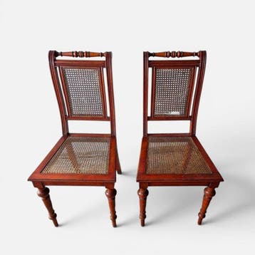 Antike Louis Philippe Stühle Mahagoni Holz um 1870 -