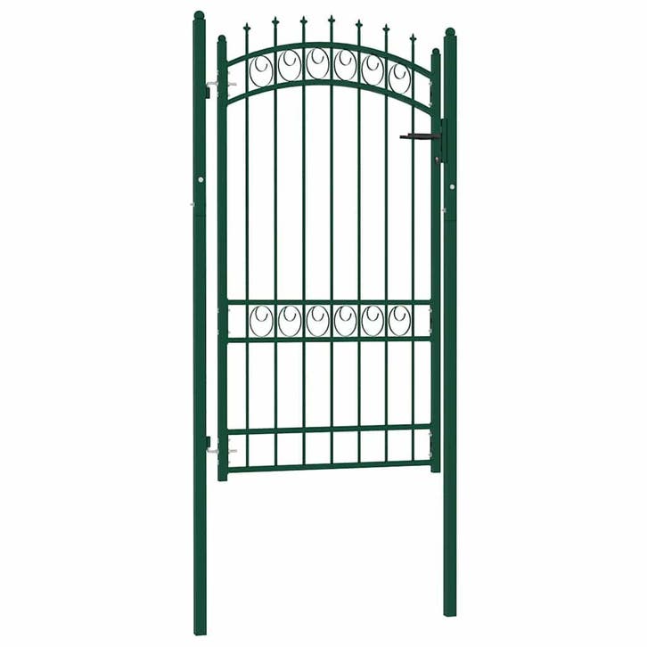 vidaXL Hekpoort EMMEN met stalen pinnen 103x134,5 cm groen, Tuin en Terras, Tuinpoorten, Nieuw, Verzenden